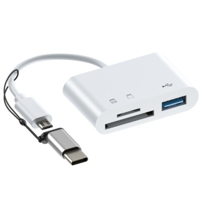 High Speed All In 1 Mini Adapter New Usb 2.0 Micro-SD TF TypeC Flash Card Reader