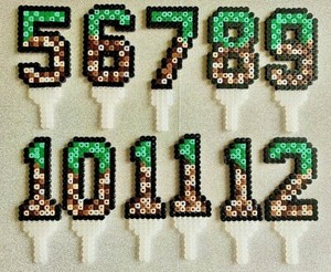 happy birthday cake topper minecraft themed 5 100 number decoration ebay