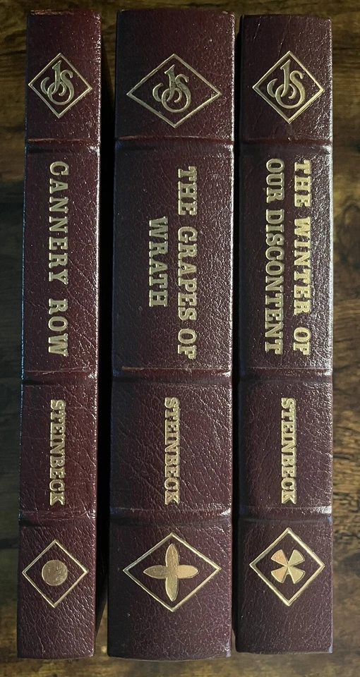 3 Steinbeck Easton Press Grapes Of Wrath, Cannery Row, Winter Of Our Discontent Foto 4 de 4
