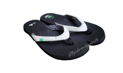 NEW WOMENS SANUK SERENITY 4 WHITE BLACK SLIP ON FLIP FLOPS  display picture 1