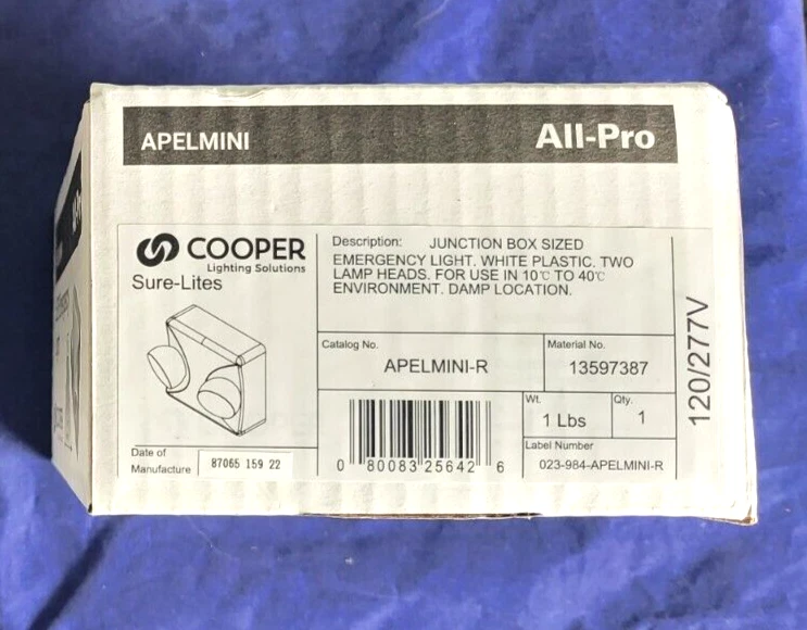 Cooper AllPro Emergency APEL LED Emergency Lighting 2 Head Nicad Remote Capacity - Image 2 of 2