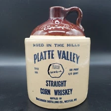 Vintage McCormick Platte Valley Straight Corn Whiskey Jug Collectible No Cork