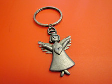 Angel Love Heart Silver Metal Keychain Key Ring