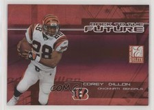 2005 Donruss Elite Back to the Future Sample Red Corey Dillon Rudi Johnson r7d