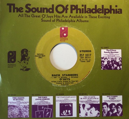 70s Soul - O'JAYS - Backstabbers - 1972 US PHILADELPHIA INTERNATIONAL VG