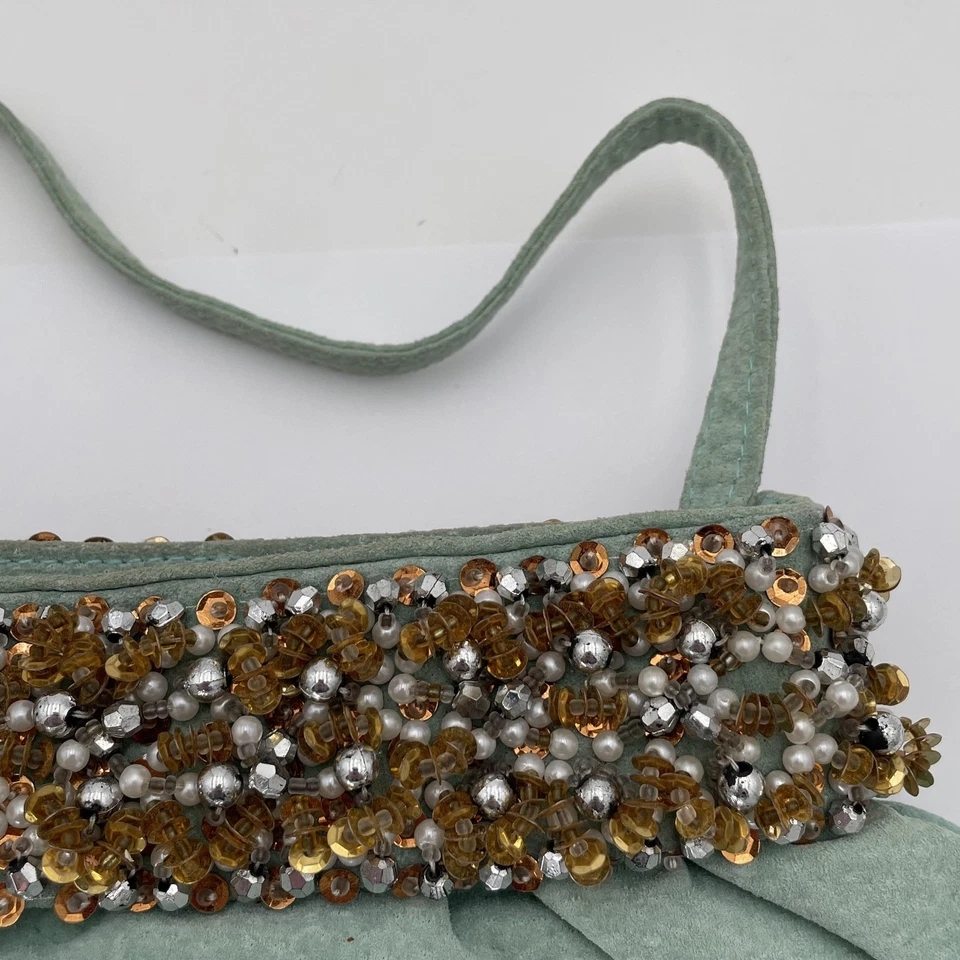 Bolso de hombro Wilsons Máxima de cuero para mujer pequeño con cuentas lentejuelas bolso de mano Foto 3 de 4