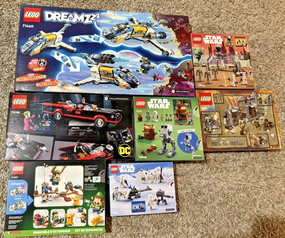 Lote sellado Lego Star Wars, Dreamzzz, El Hobbit, Batman, Mario Foto 2 de 3