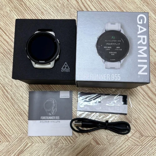 Garmin Forerunner 955 White GPS Smartwatch VO2 Max Triathlon Running Rare Model