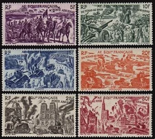 French Equatorial Africa C25-C30, lightly hinged. WW II, Leclerc column, 1946.