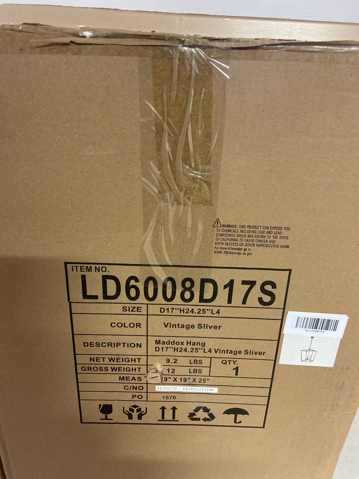 Elegant Lighting Maddox LD6008D17S 4-Light 17" Taper Candle 