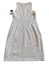 Guess Los Angeles White Sleeveless Dress NWT Size 8 Beaded Mid