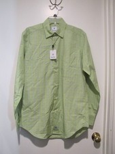 David Donahue Mens dress shirt size Medium green plaid