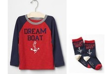NWT Baby GAP Boys Valentines Dream Boat Top Socks Set U-Pk: 2 Years, 3 Years