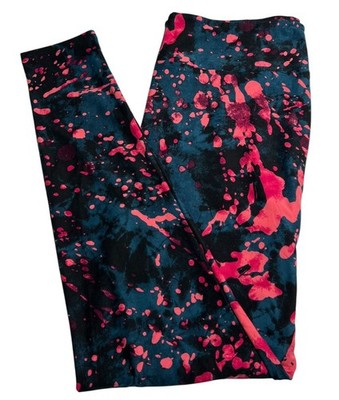 LuLaRoe Leggings TC Tall Curvy UNICORN BLACK Colorful SPLATTER Paint Splash Art