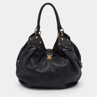 Louis Vuitton Black Monogram Mahina Leather Surya L Bag
