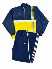 VTG Adidas Tracksuit Set Mens Large Navy Yellow Pullover Y2K Athletic