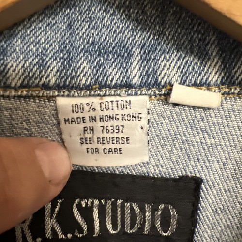 Women's Vintage R K Studio Blue Jean Jacket Size Large Button Up with Pockets - Picture 3 of 20