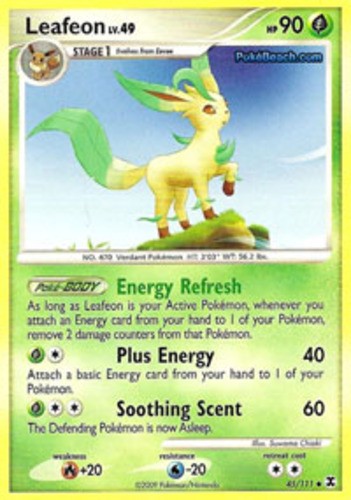 Hero Deal, English - 1 x Pokemon Leafeon - 45/111 - Uncommon Rising Rivals