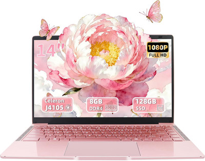 14'' Laptop Roségold, Quad-Core Prozessor Celeron J4105 [Schneller Als N4000 Und 