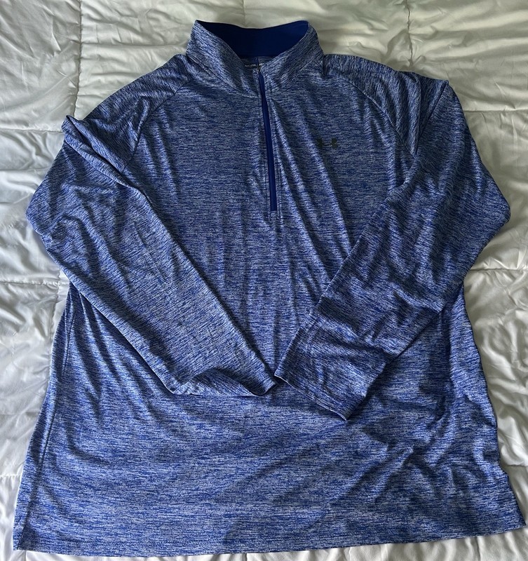 Men’s Size 3XLT Blue Under Armour Tech 2.0 Half Zip Top Loose Long Sleeve Shirt