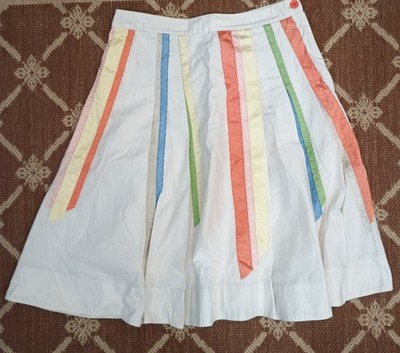 Lithe Anthropologie Skirt Womens 8 Beige First Impression Embroidered Floral