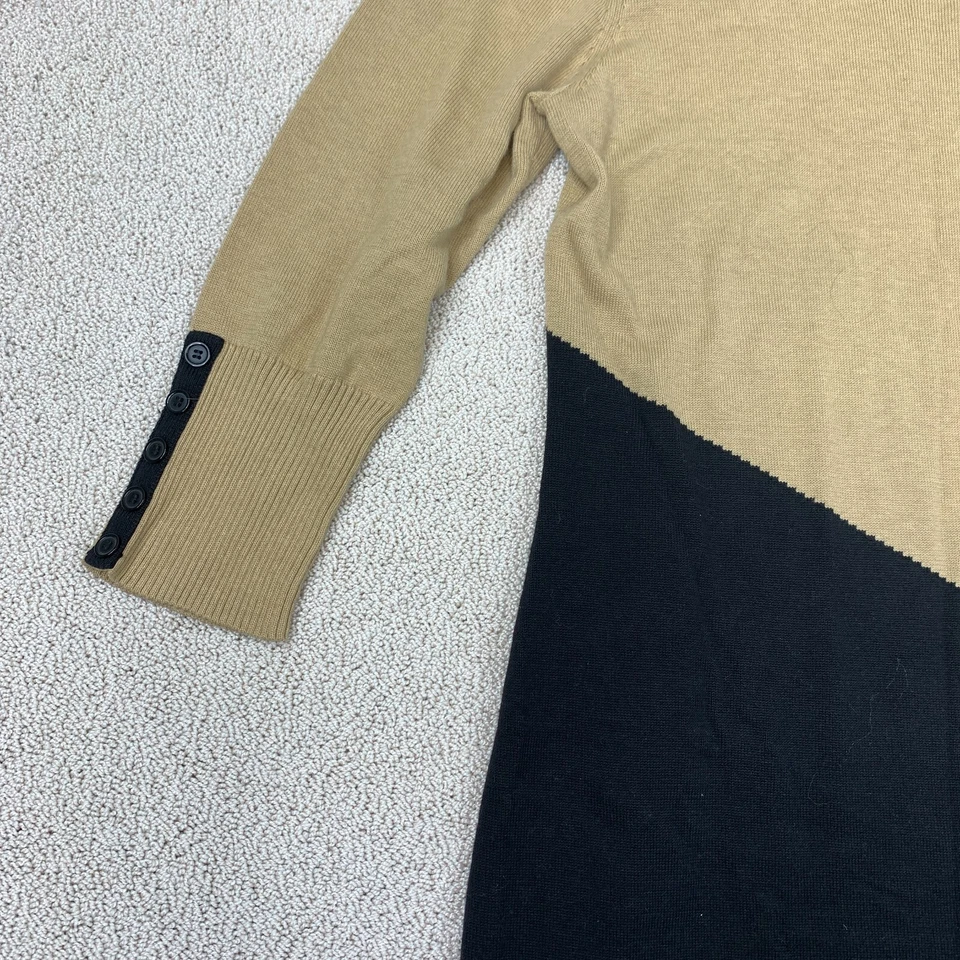 Vestido Suéter Lennie For Nina Leonard Para Mujer Grande Tostado Negro Cuello Alto Foto 2 de 4