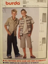 UC Teen Boys Pants Sewing Patterns 9787 Boys Shorts Sewing Pattern BURDA