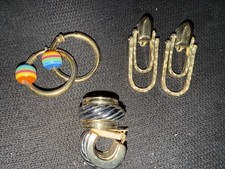 Vintage Lot Of Estate Costume Jewelry Clip On Earrings Vintage Gold Colored