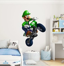 Luigi Super Mario Bros Kart Wall Decal Removable Sticker Kids Home Decor Art SMR