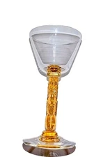 Vtg Morgantown Polynesian Amber Tiki Stem Aperitif Glass Trader Vic's MCM RARE! 