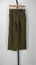 Quince Women 100% European Linen Wide Leg Pants Green S