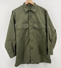 US Air Force OG-507 Utility Shirt Vintage 70s Military Olive Green Vietnam Poly