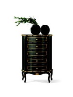 Italienische MöBel Stil Barock Schwarz Schrank Kommode Designer MöBel Holz Neu