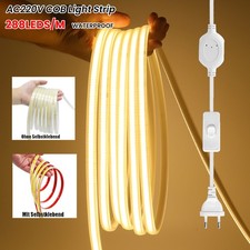 230V COB LED Streifen Stripe Selbstklebend Lichtband Lichtschlauch Wasserdicht