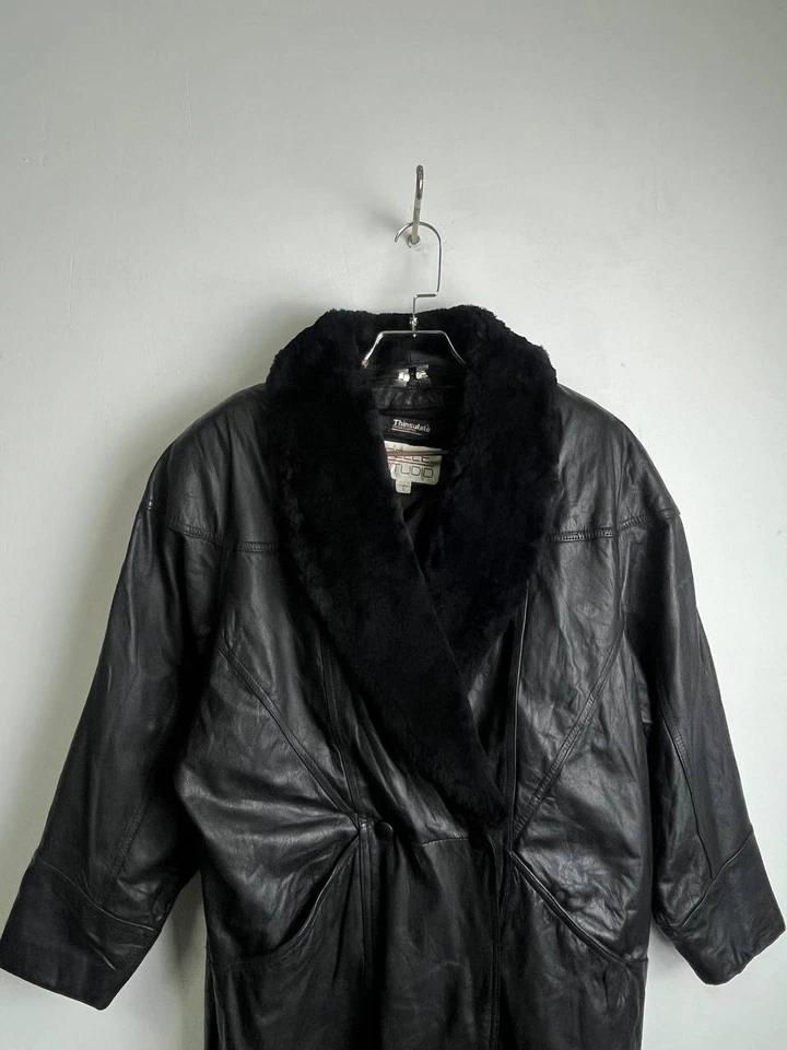 Pelle Studio Leather Coat Faux Fur Collar Thinsulate Korea Size M - Image 2 of 4