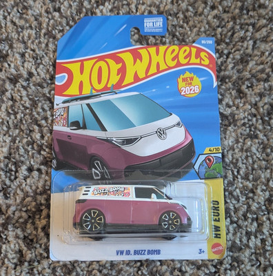Hot Wheels VW ID. BUZZ BOMB Volkswagen Van HW Euro 1:64 Purple/White Diecast