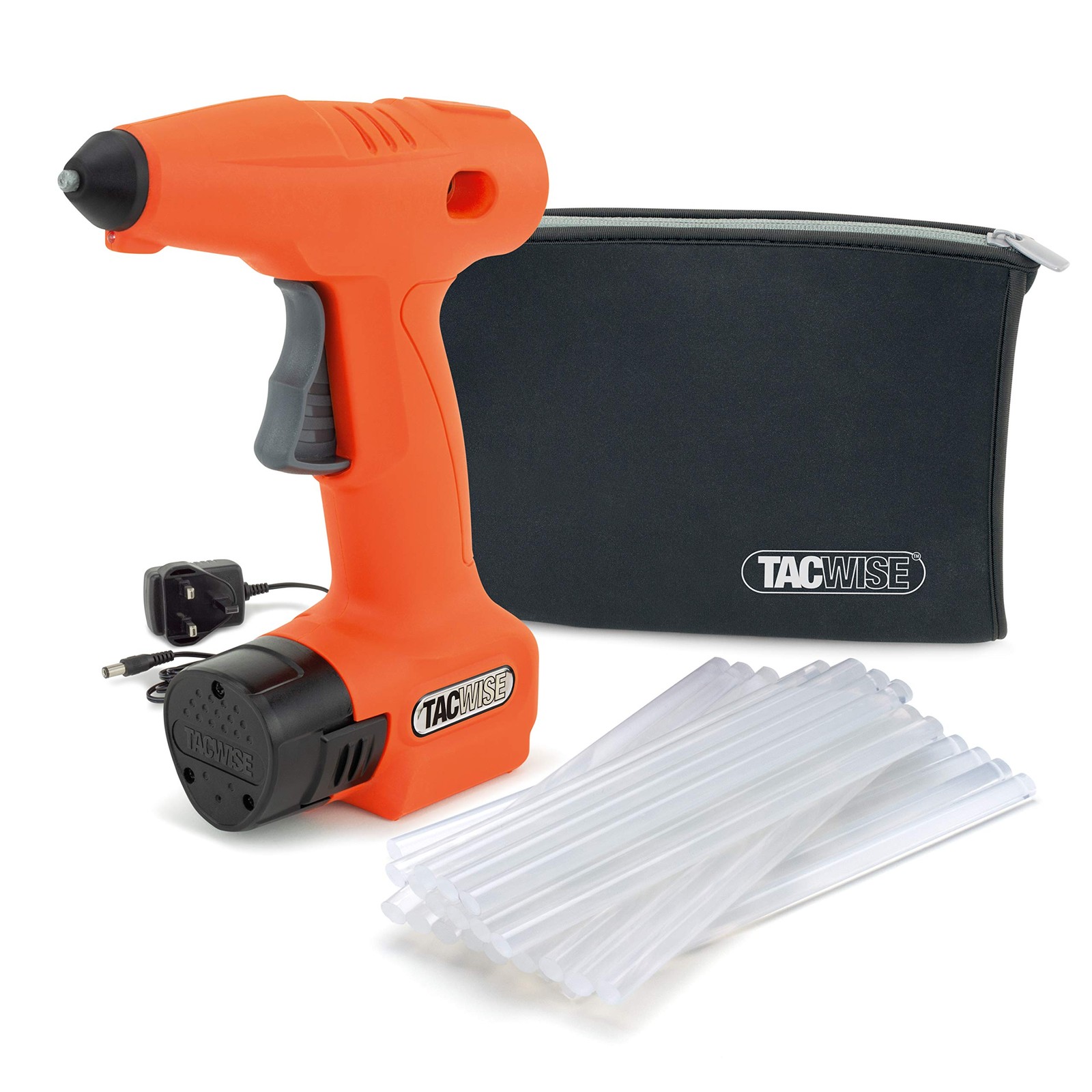 Tacwise 1560 H12-7 Pistola per Colla a Caldo a Batteria da 12V con 30 Bastoncini