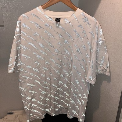 Rogue Status Gun Show Rare 3M Reflective Print Shirt Men's Size XL Black White