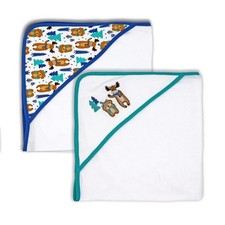 Baby Mode 2 Hooded Towels Moose/Beaver Themed For Toddlers
