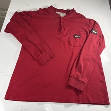 Rasco Mens Large FR Flame Resistant Long Sleeve Henley Pocket 3 Button T-Shirt
