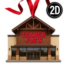 Trader Joes Acrylic Christmas Ornament Grocery Market Unique Food Store Acrylic