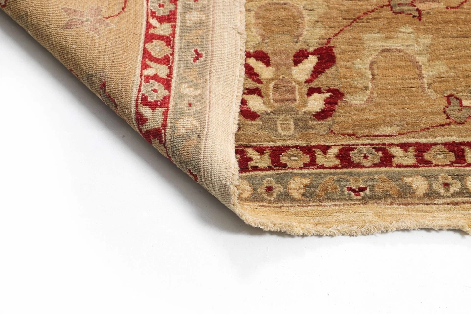 9x12 Handmade Wool Rug Ivory Red Oushak Rug Transitional Floral Area Rug - Image 4 of 4