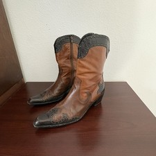 STUART WEITZMAN Western Cowboy Boots 8.5  Tri...