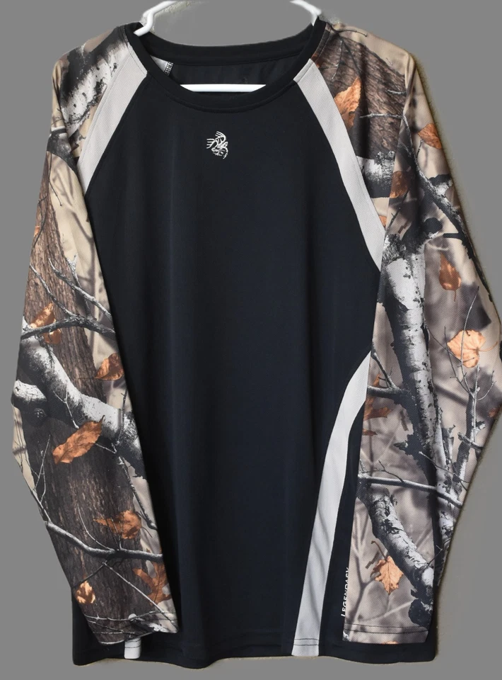 Legendary Camo Pullover Shirt Men’s Large Athletic Outdoor Hunting Base Layer - Image 3 of 4