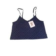 Savage X Fenty by Rihanna Navy Blue Monogram Print Cami XS Adjustable Straps