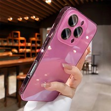 Plating Bumper Glass Lens Phone Case Compatible with iPhone 17 16 15 14 13 12