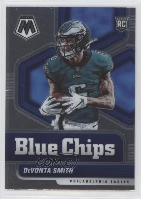 2021 Panini Mosaic Blue Chips DeVonta Smith #6 Rookie RC ey9