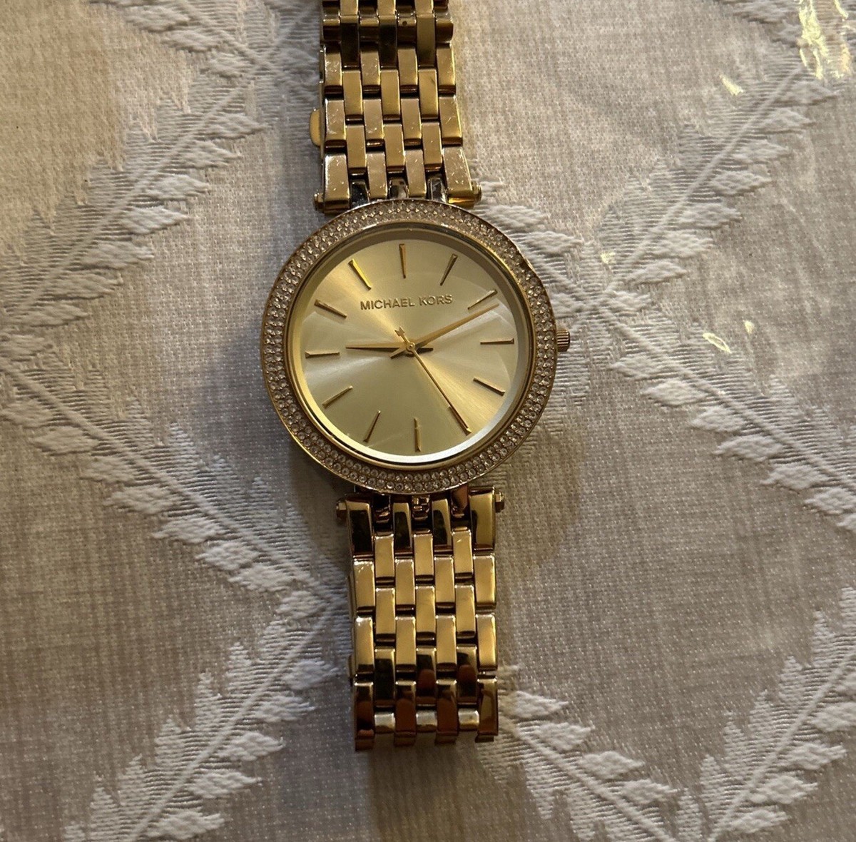 Michael Kors Gold-Tone Watch with Crystal Bezel Michael Kors Janelle Womens Rose Gold Glitz Watch, Pave  main image 3