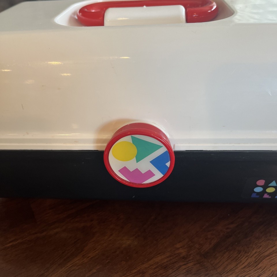 Vintage Caboodle 5626 White & Black Makeup Plastic Travel Case w/ Tray