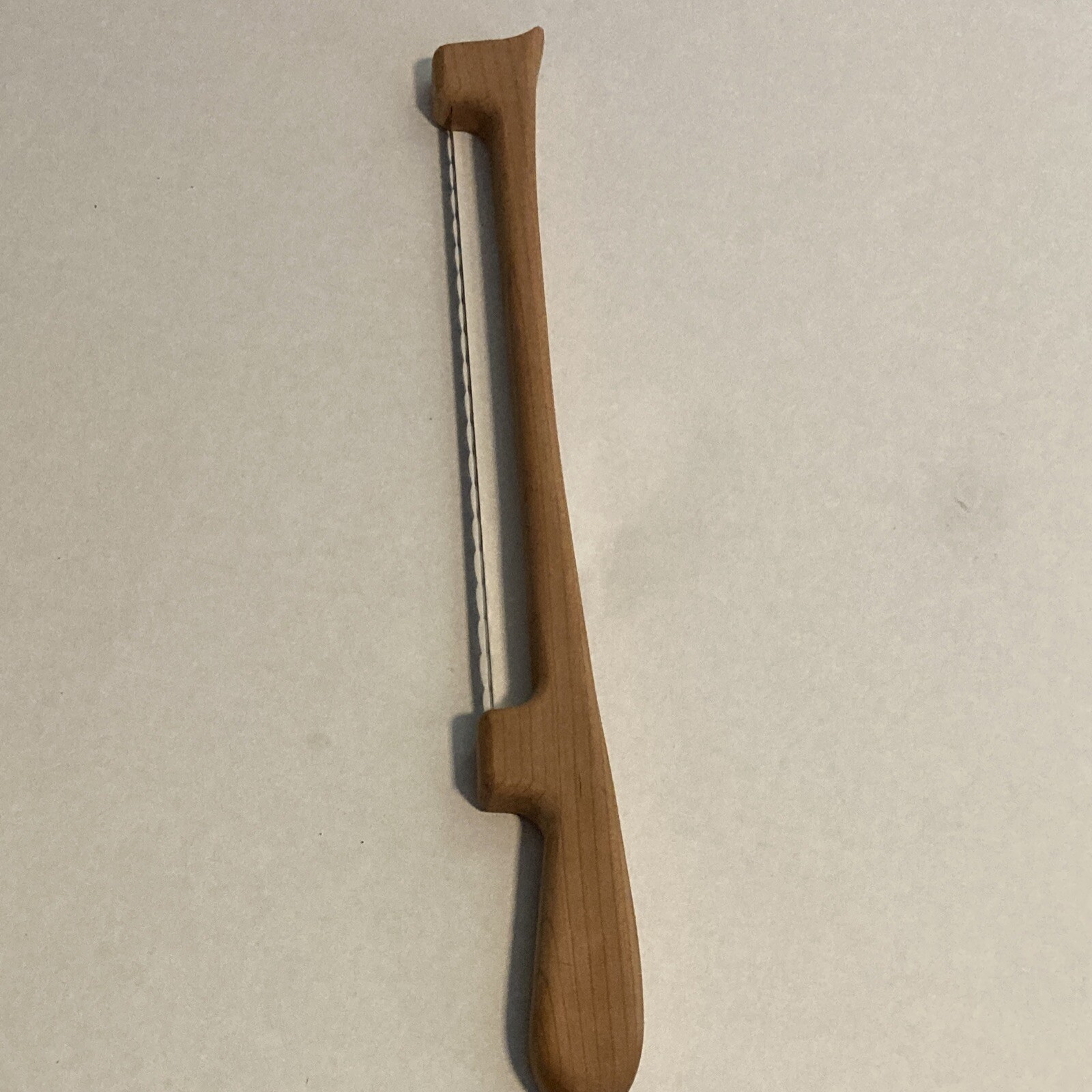 VTG THE FIDDLE BOW Bread Knife Made Montana Mountain Wood Oak15.5” W/9.